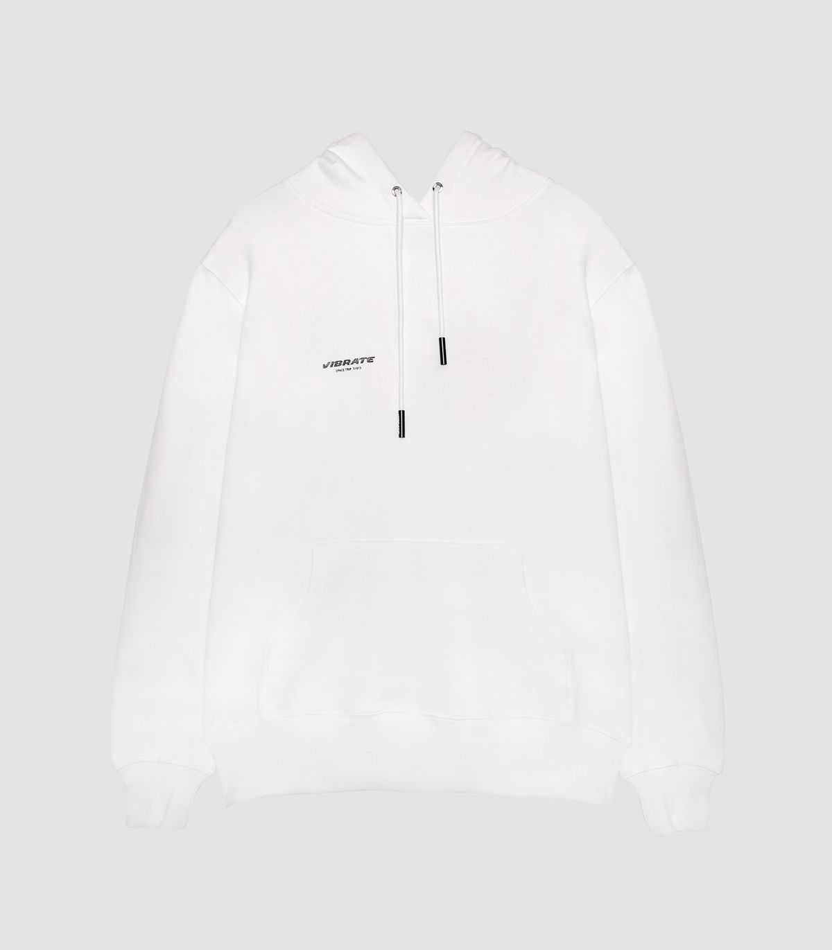 바이브레이트(VIBRATE) MINI LOGO BASIC HOODIE (WHITE)