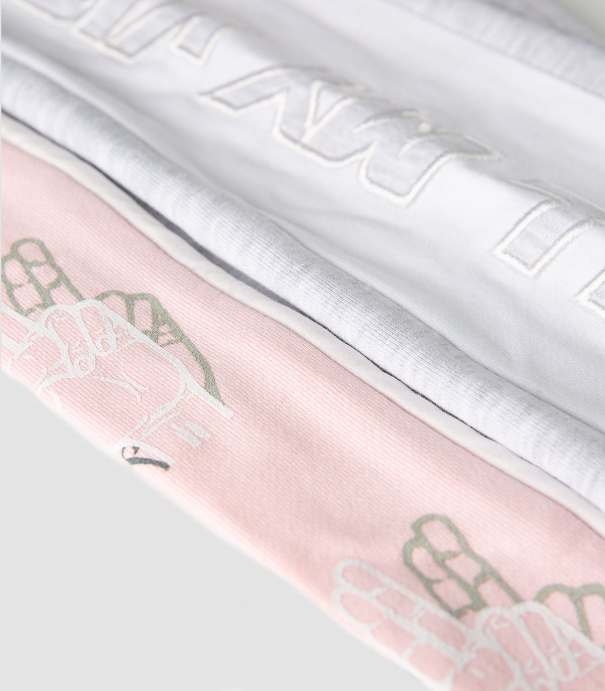 바이브레이트(VIBRATE) SIDE COLOR SCHEME SWEAT PANTS (MELANGE&PINK)