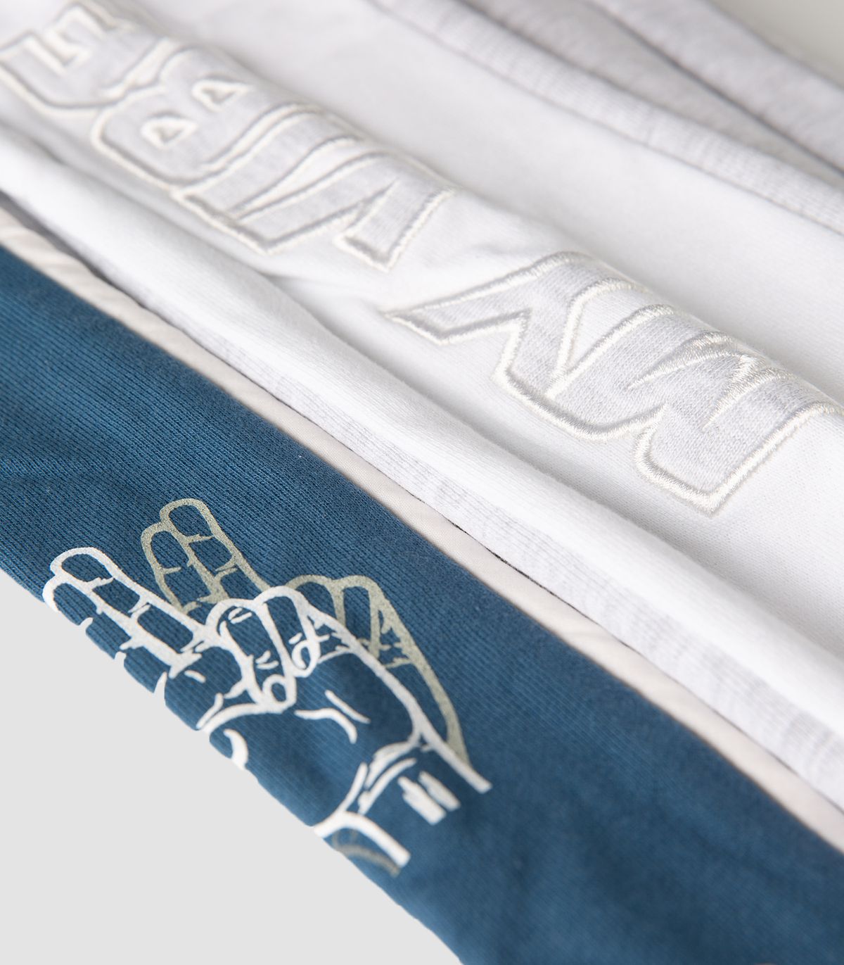 바이브레이트(VIBRATE) SIDE COLOR SCHEME SWEAT PANTS (MELANGE&BLUE)