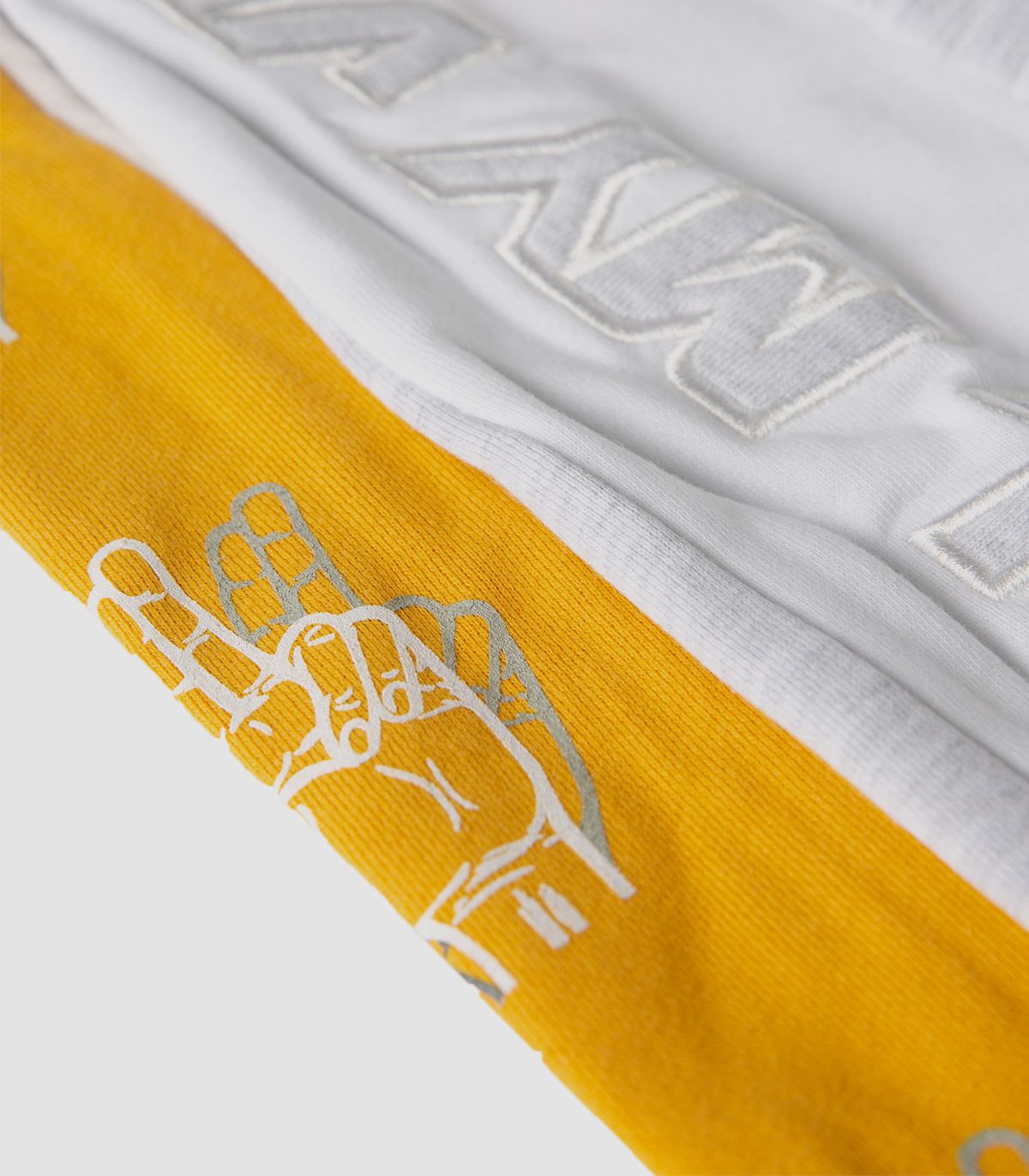 바이브레이트(VIBRATE) SIDE COLOR SCHEME SWEAT PANTS (MELANGE&MUSTARD)