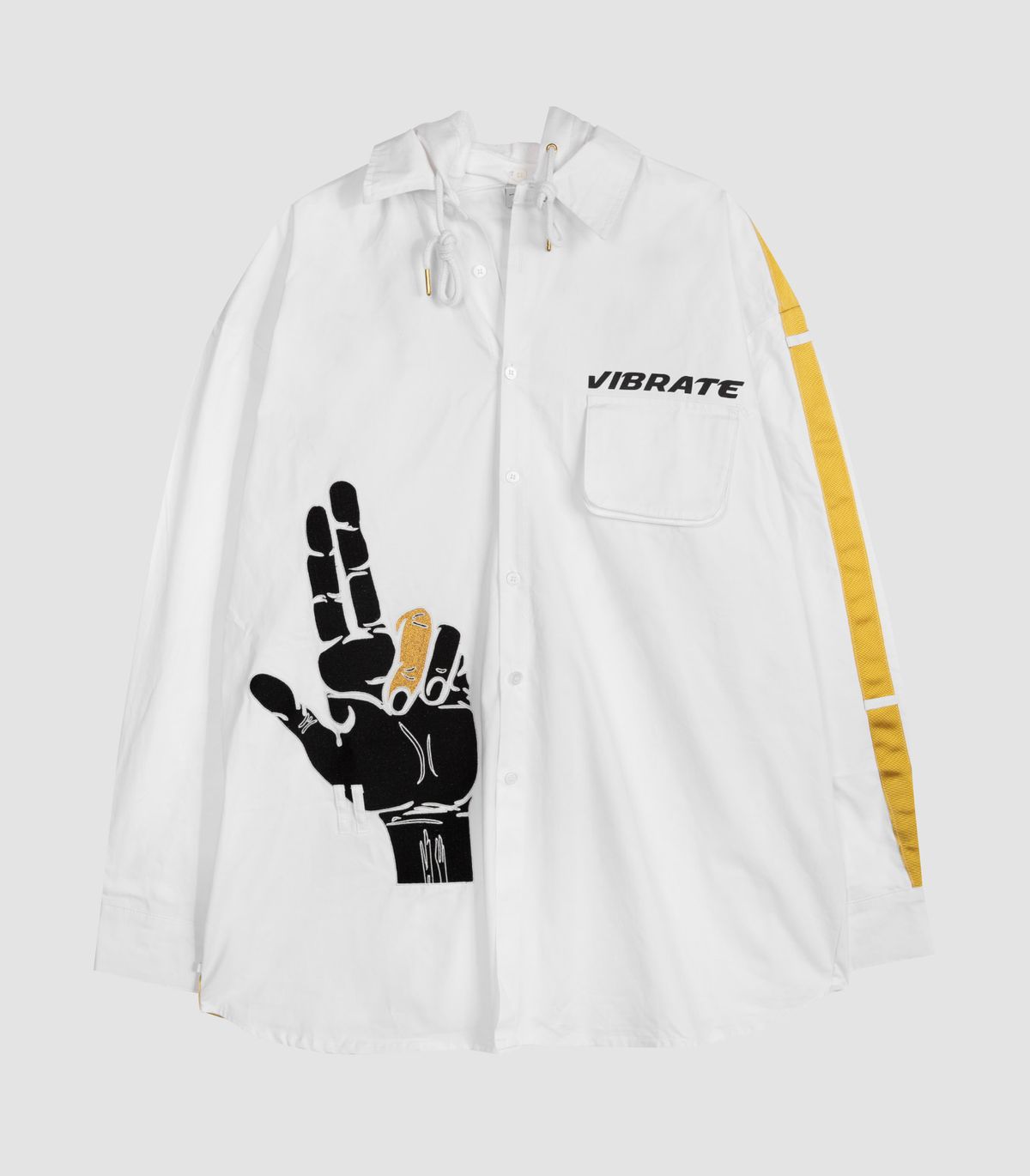 바이브레이트(VIBRATE) GOLDLINE SIDE FINGER HOODIE JACKET (WHITE)
