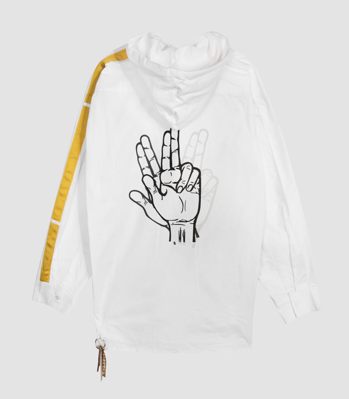 바이브레이트(VIBRATE) GOLDLINE SIDE FINGER HOODIE JACKET (WHITE)