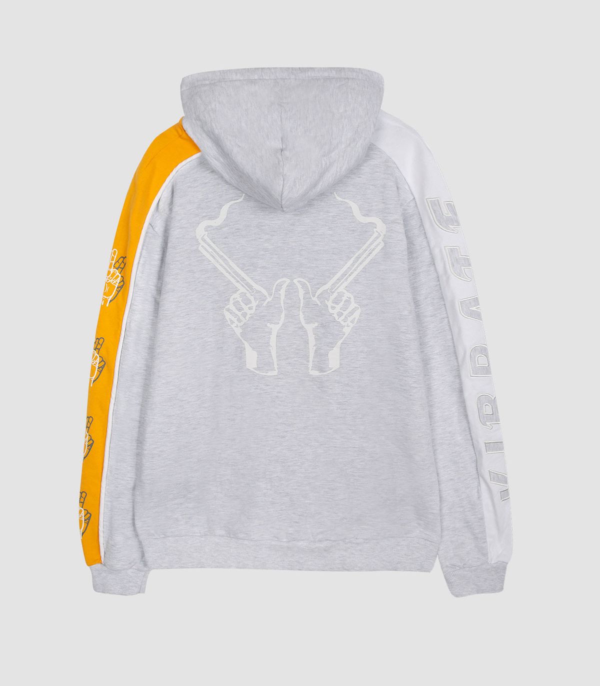 바이브레이트(VIBRATE) SLEEVE COLOR SCHEME HOODIE ZIPUP (MELANGE&YELLOW)