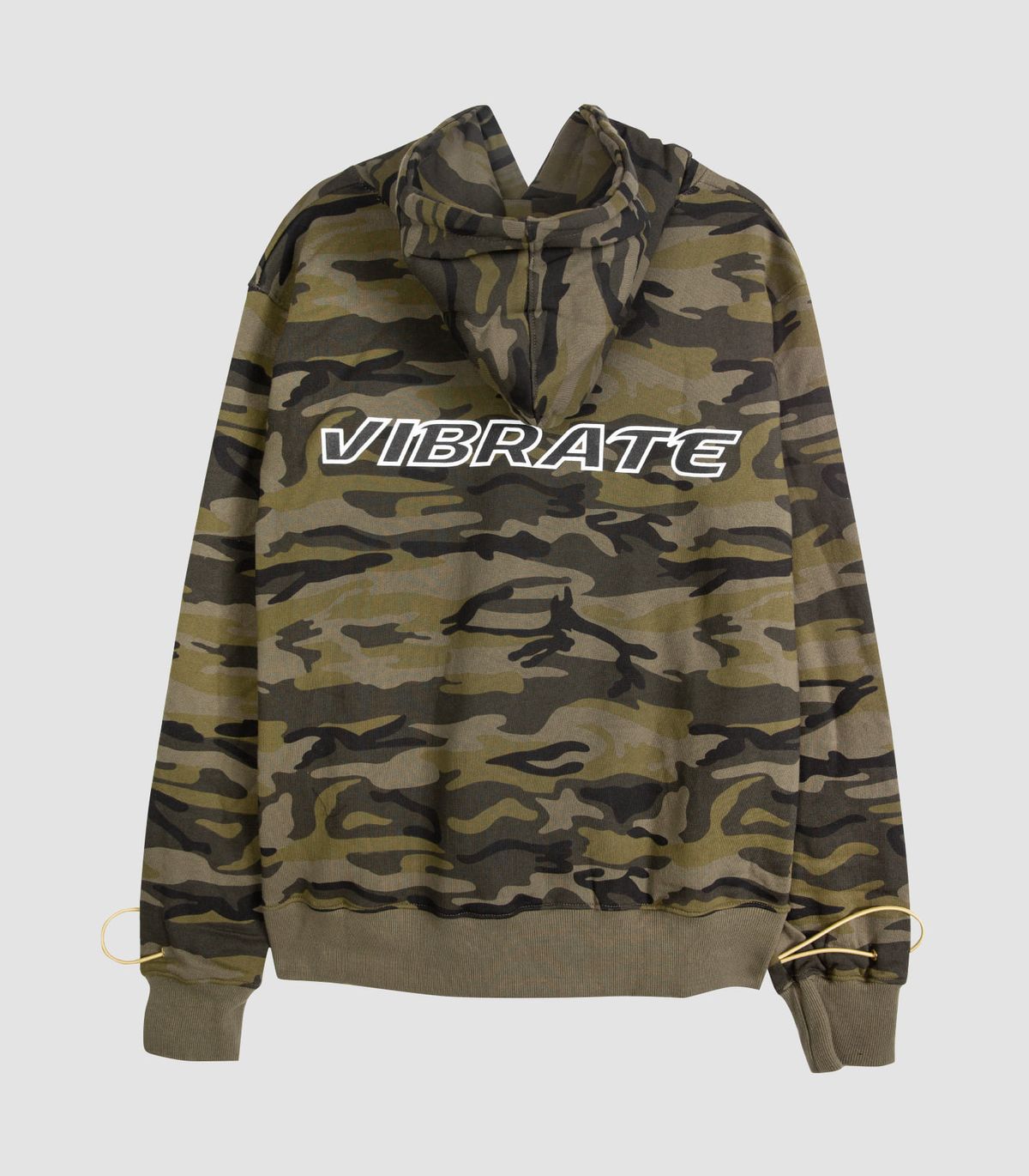 바이브레이트(VIBRATE) GOLDLINE SLEEVE STRING POINT HOODIE (CAMO)