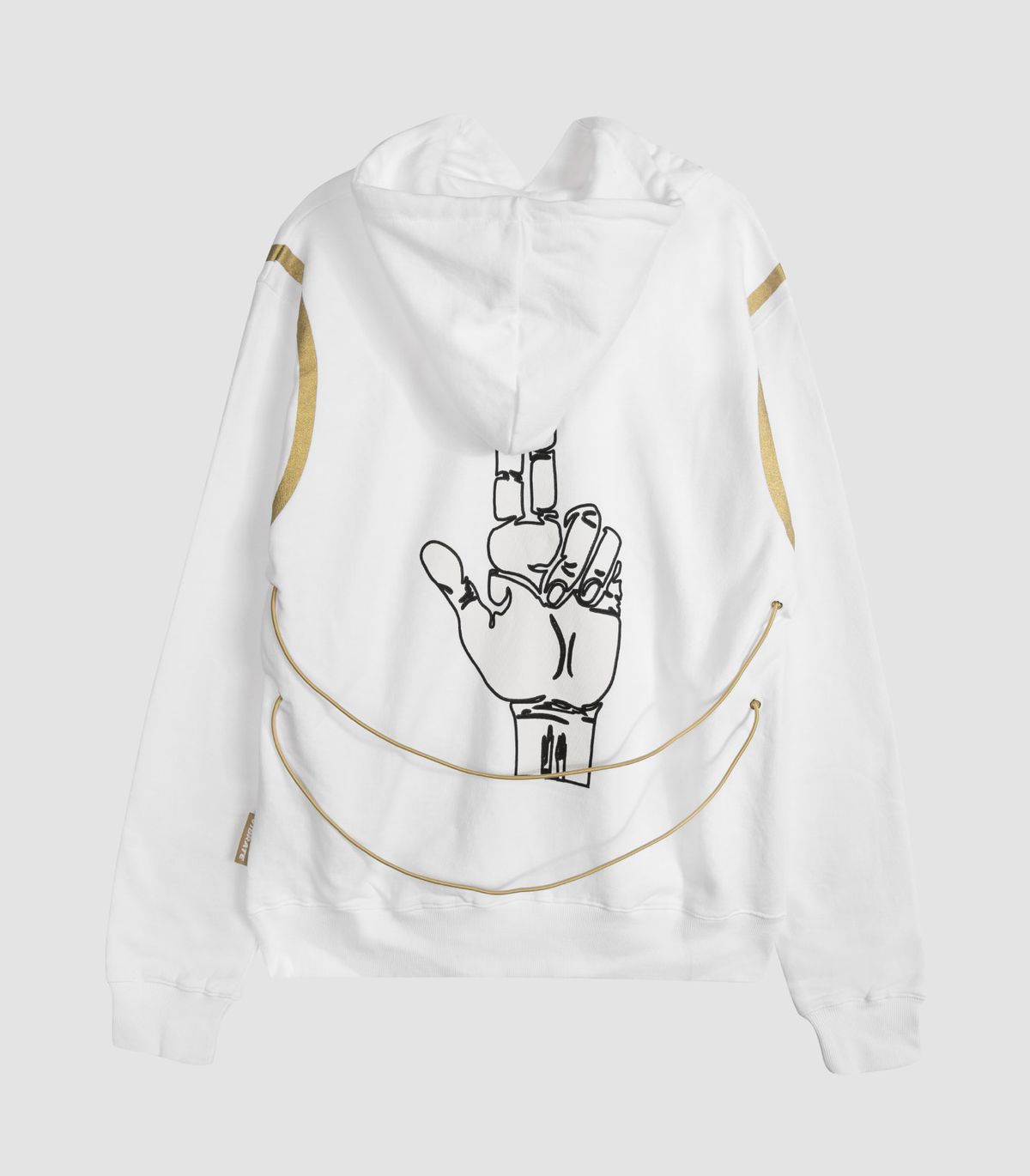 바이브레이트(VIBRATE) GOLDLINE STRING BODY POINT HOODIE (WHITE)