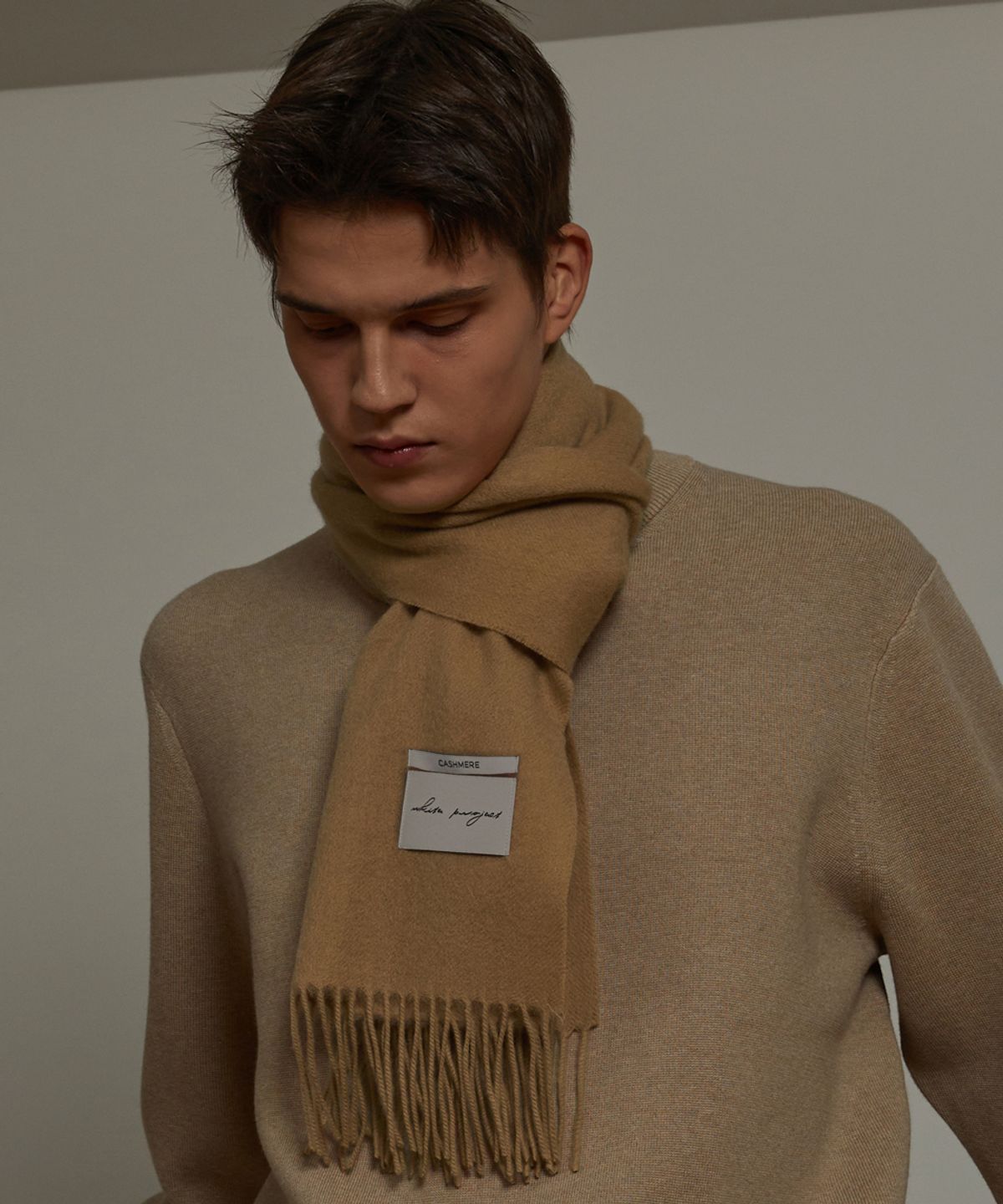 화이트프로젝트(WHITE PROJECT) [기프트박스]_cashmere muffler_beige_남녀공용