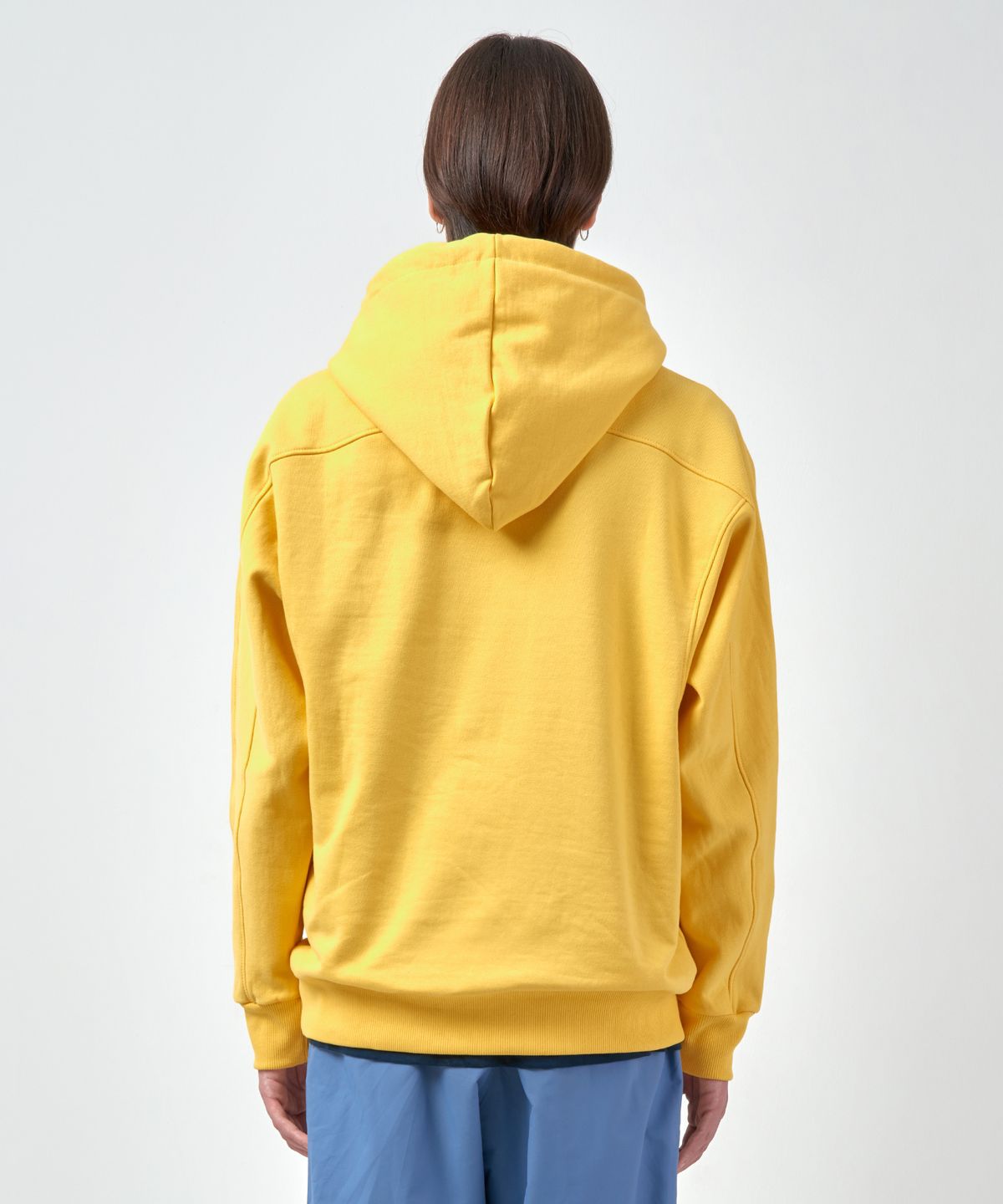 에스에스큐알(SSQR) Unisex Embroidered Hooded Sweatshirt KIZ_H_01_MUSTARD_LARGE
