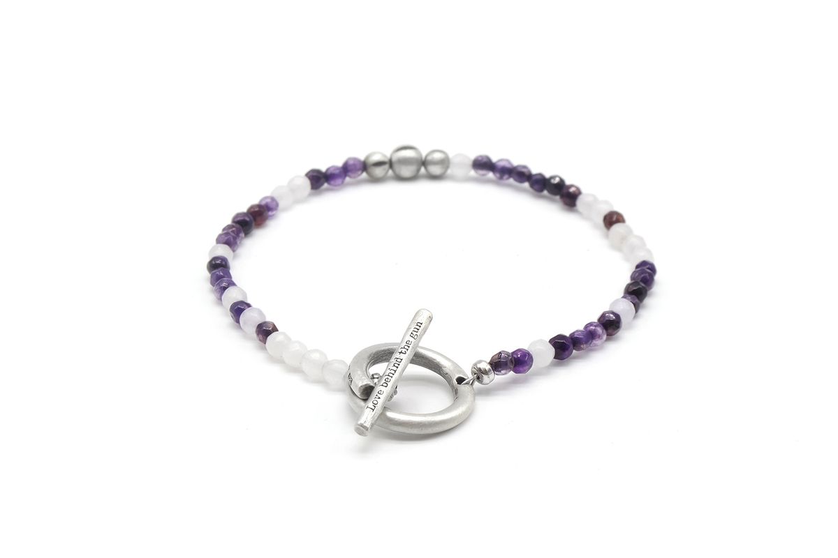 오드콜렛(ODDCOLLET) [SILVER925]Camouflage bracelet (purple)