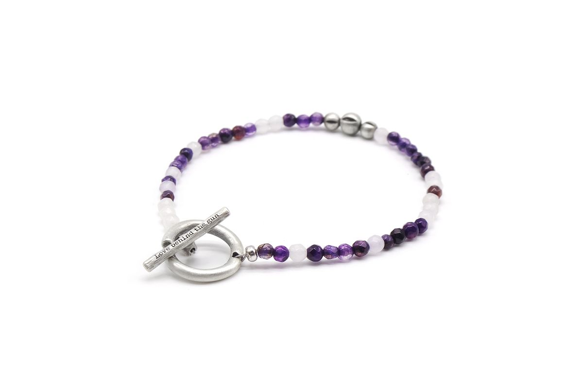 오드콜렛(ODDCOLLET) [SILVER925]Camouflage bracelet (purple)