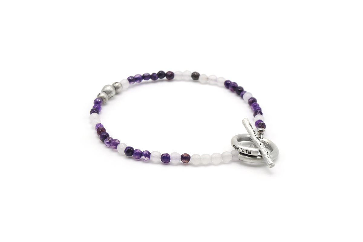 오드콜렛(ODDCOLLET) [SILVER925]Camouflage bracelet (purple)