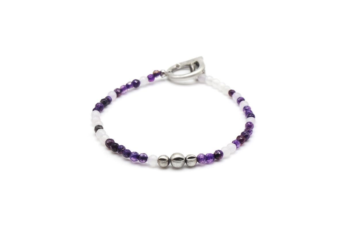 오드콜렛(ODDCOLLET) [SILVER925]Camouflage bracelet (purple)
