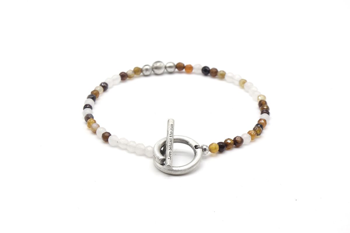 오드콜렛(ODDCOLLET) [SILVER925]Camouflage bracelet (brown)