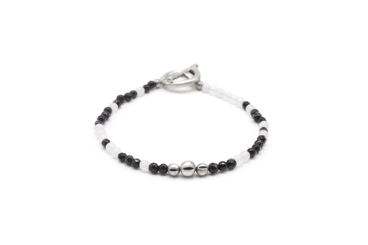 오드콜렛(ODDCOLLET) [SILVER925]Camouflage bracelet (black)