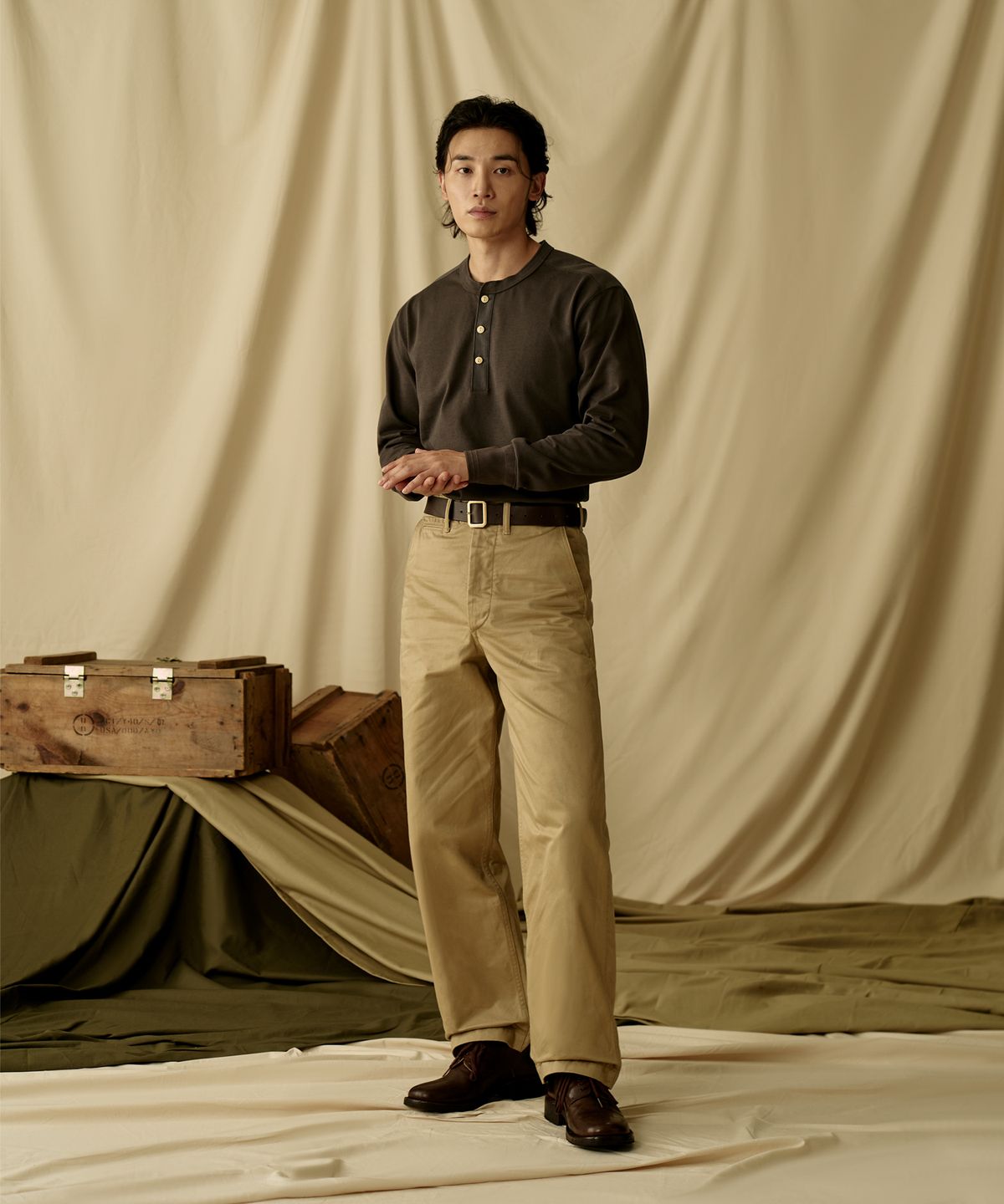 브론슨(BRONSON) 1942 US Army Chino Trousers Khaki