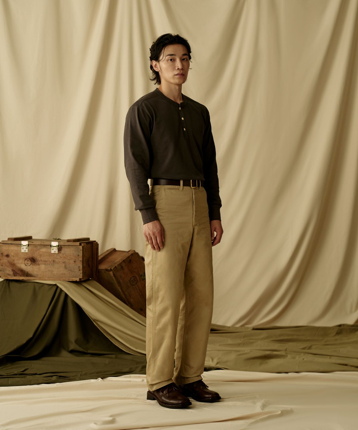 브론슨(BRONSON) 1942 US Army Chino Trousers Khaki