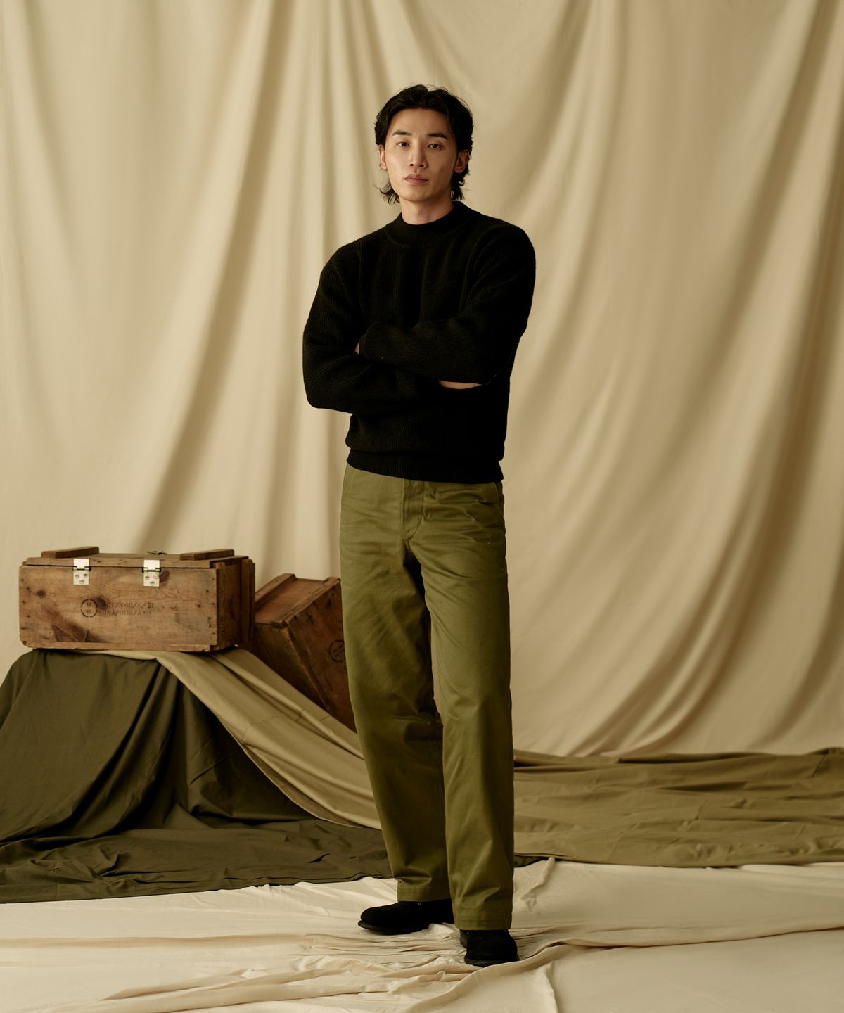 브론슨(BRONSON) 1942 US Army Chino Trousers Khaki