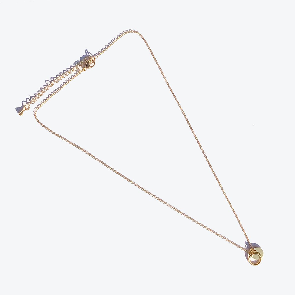 러쉬오프(RUSH OFF) Dual Circle Pendant Gold Necklace / 써지컬스틸 듀얼 써클 펜던트 골드 목걸이