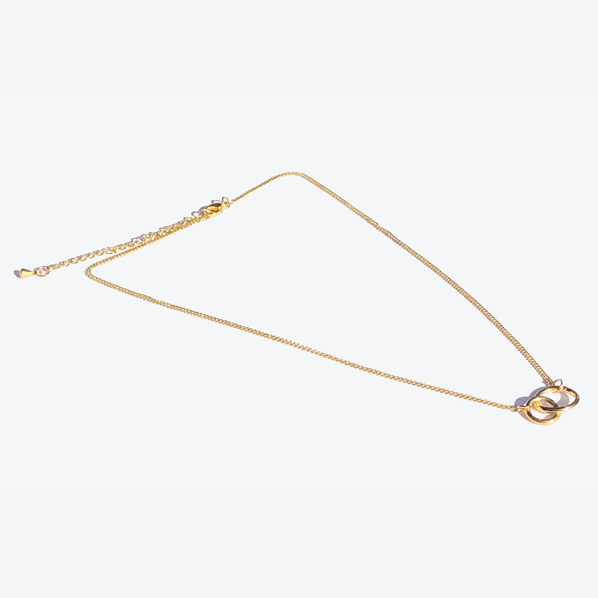 러쉬오프(RUSH OFF) Double Circle Pendant Gold Necklace / 써지컬스틸 더블 써클 펜던트 골드목걸이