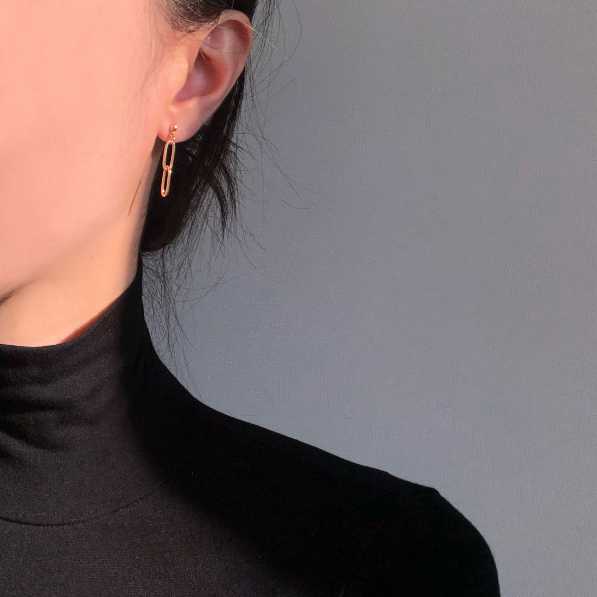 러쉬오프(RUSH OFF) Daily Gold Chain Earring 3set /  데일리 골드 체인귀걸이 3셋트 - 써지컬스틸 침