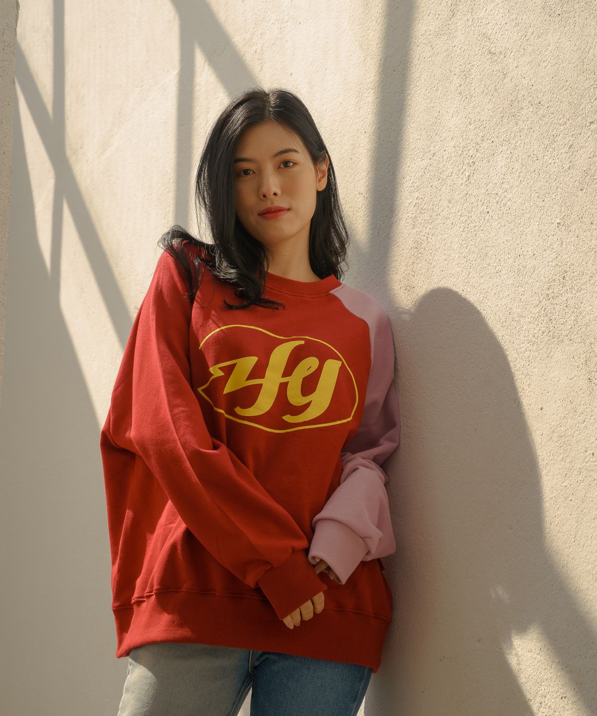 팽고(FANGOH) LOV.G 프린트 스웨트셔츠 red