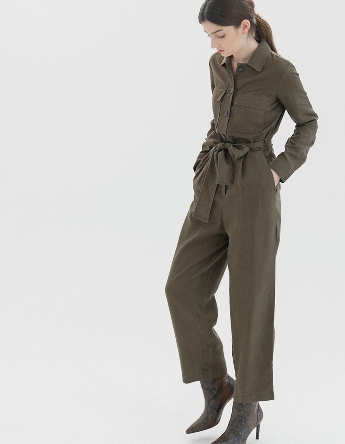 세컨데일리(SECONDAILY) [HAND MADE] 마티아스(Matias) 웨스턴 부츠힐_브라운파이톤