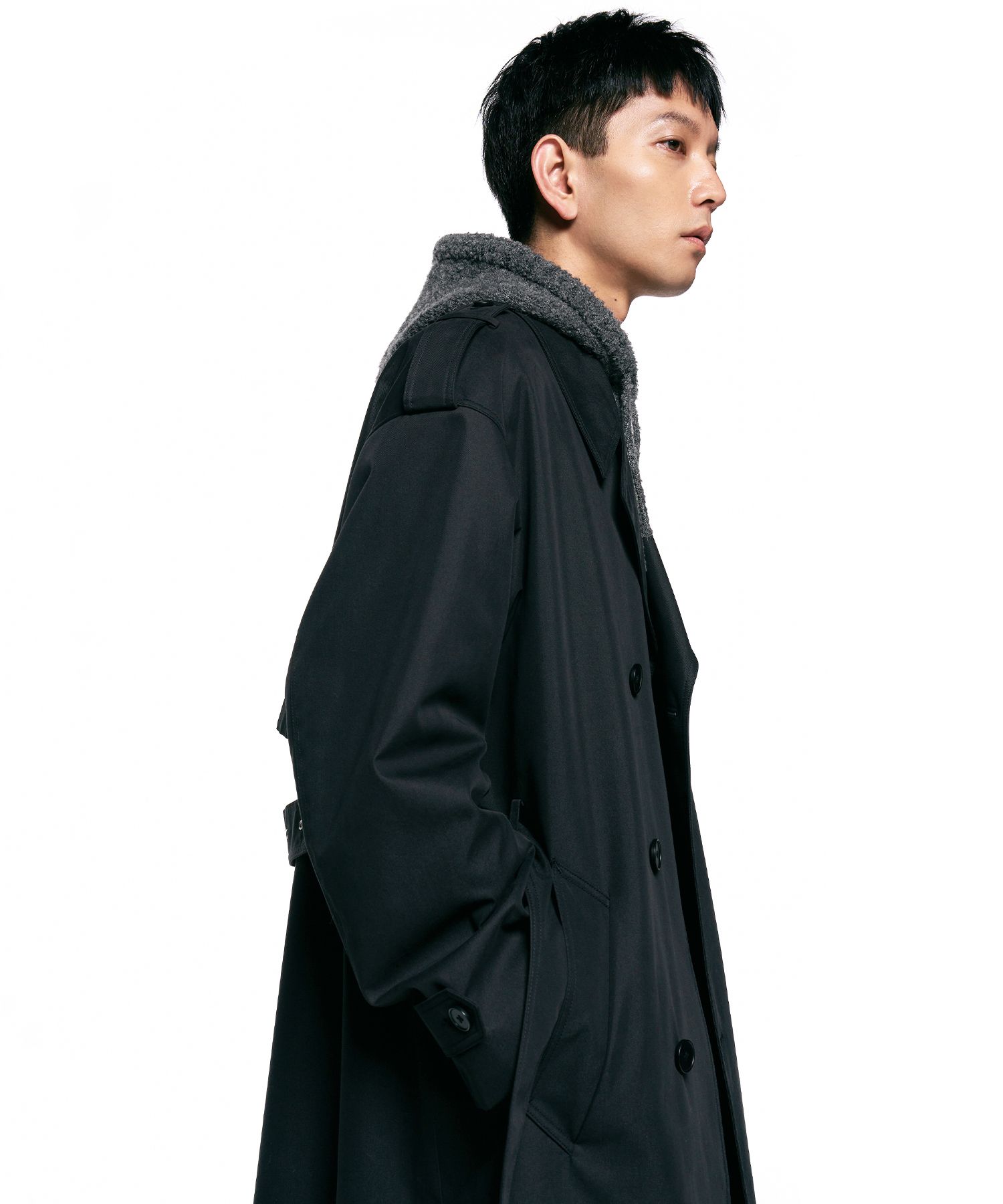 ジャケット・アウター INSILENCE Oversize Trench Coat BLACK MUSINSA公式 | INSILENCE Oversize Trench Coat BLACK