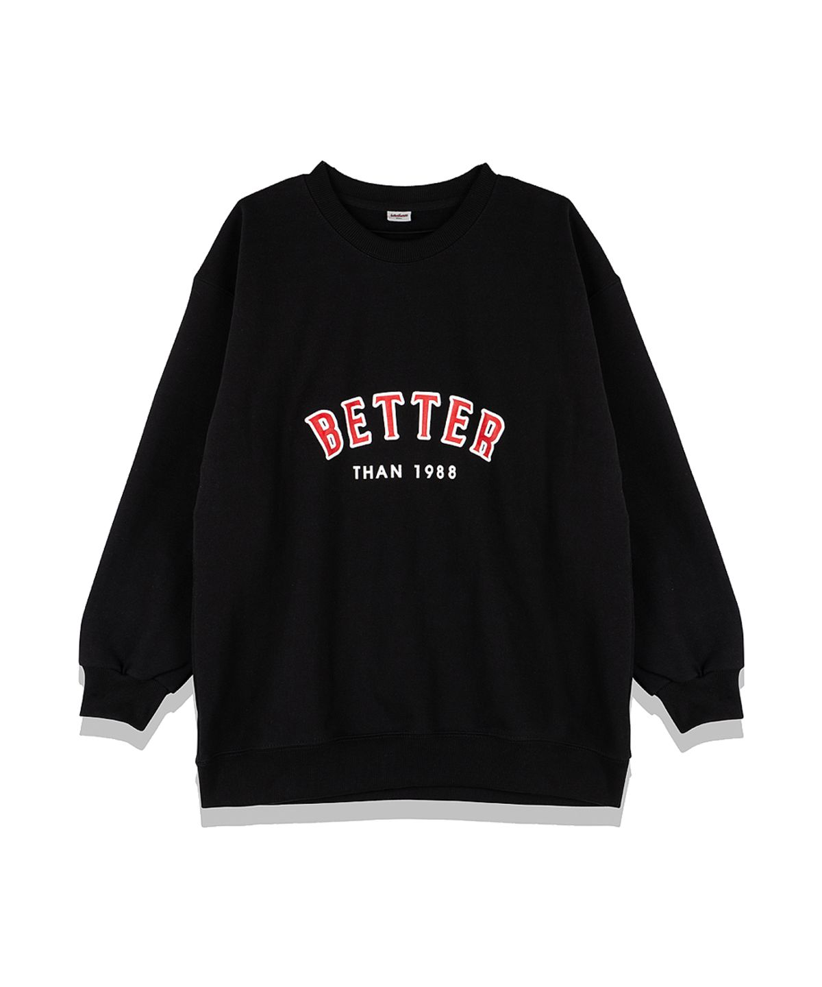 베러댄88(BETTERTHAN88) M4002VB 몬태나 오버핏 675g 워싱 헤비원단 맨투맨 밴타블랙