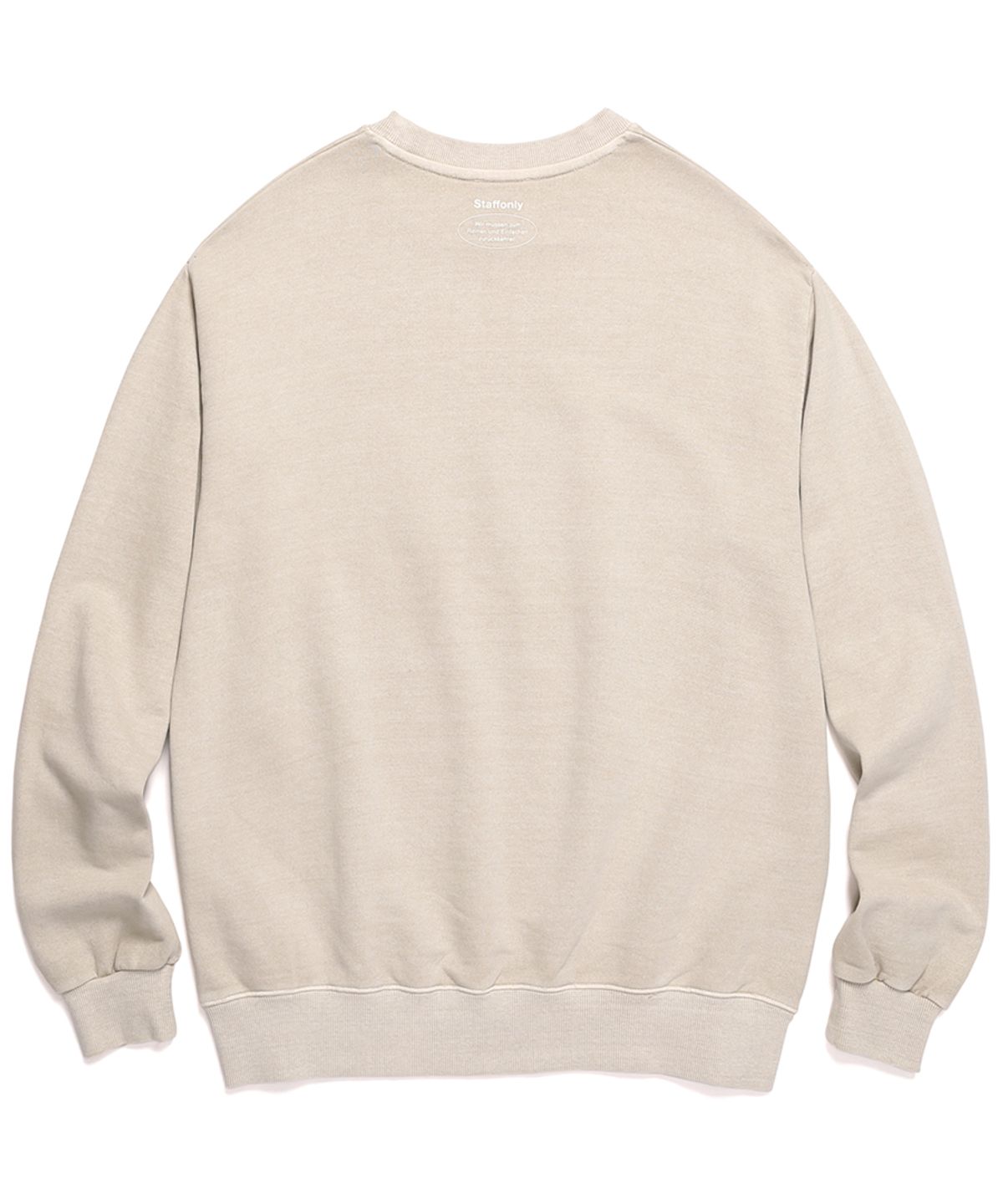 스텝온리(STAFFONLY) PIGMENT BIG LOGO CREWNECK (WASHED IVORY)