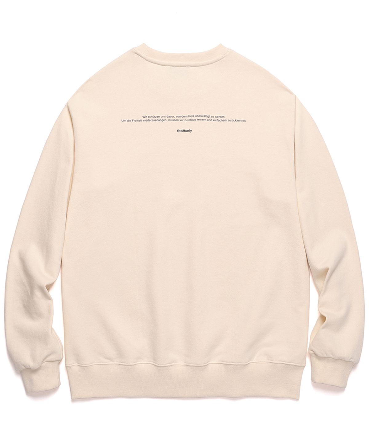 스텝온리(STAFFONLY) SLOGAN LOGO CREWNECK (IVORY)