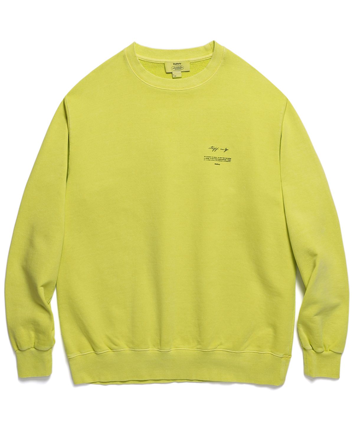 스텝온리(STAFFONLY) PIGMENT SIGN LOGO CREWNECK (WASHED LEMON)