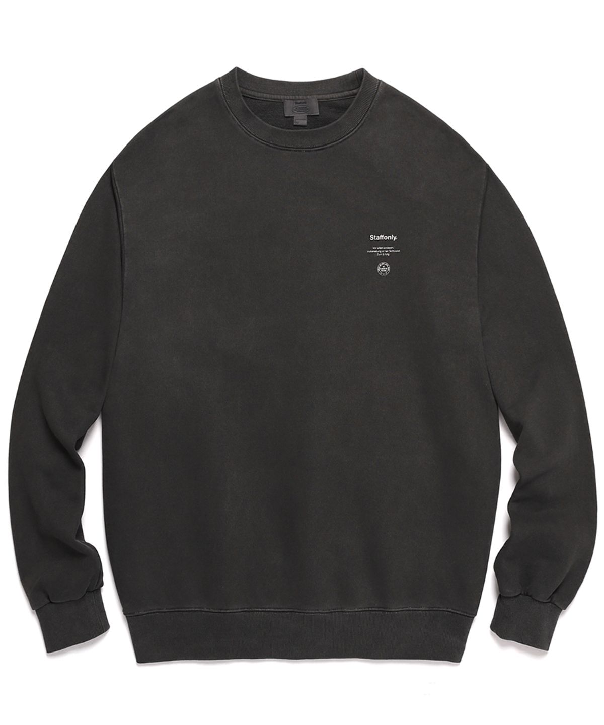 스텝온리(STAFFONLY) PIGMENT KEY SWEATSHIRT (WASHED BLACK)