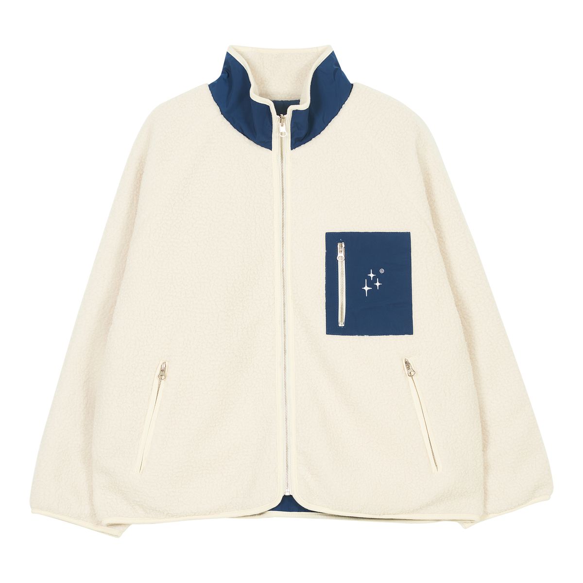 누프에블루(NEUFETBLEU) NEB reversible fleece jacket (ivory/blue)