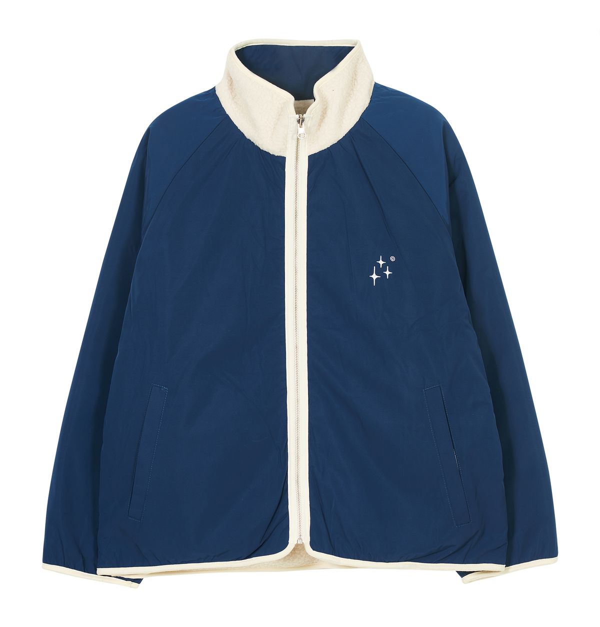 누프에블루(NEUFETBLEU) NEB reversible fleece jacket (ivory/blue)