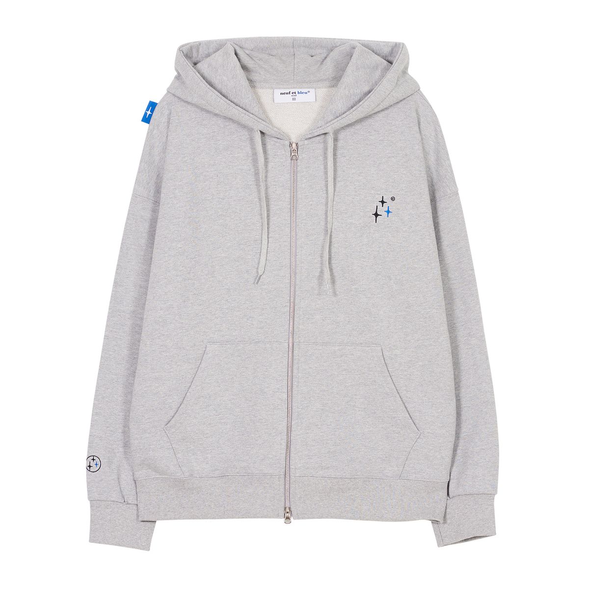 누프에블루(NEUFETBLEU) NEB hoody zip-up (gray)