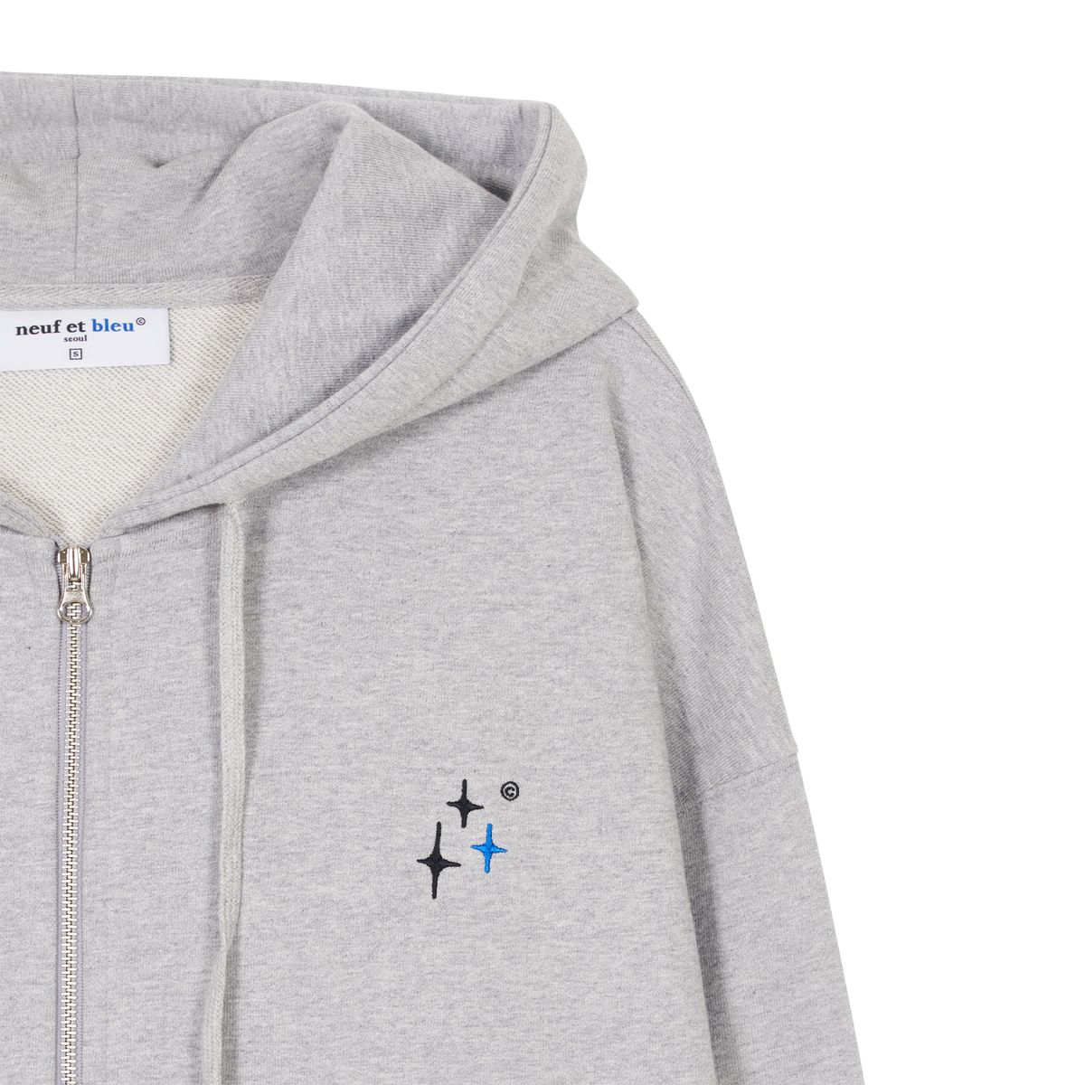 누프에블루(NEUFETBLEU) NEB hoody zip-up (gray)