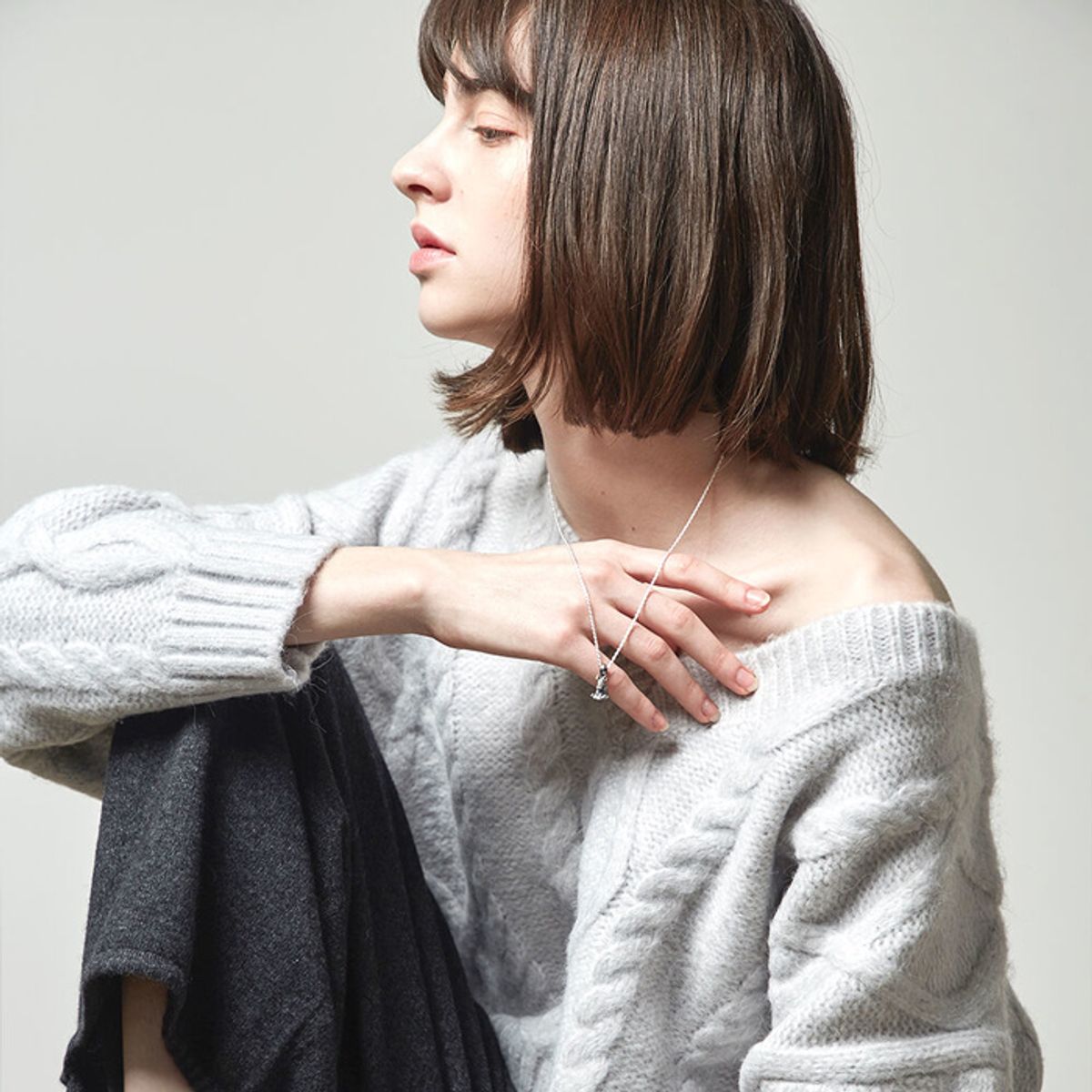 웨일투웨일(WHALE2WHALE) 아기 흰코뿔소 목걸이_50cm
