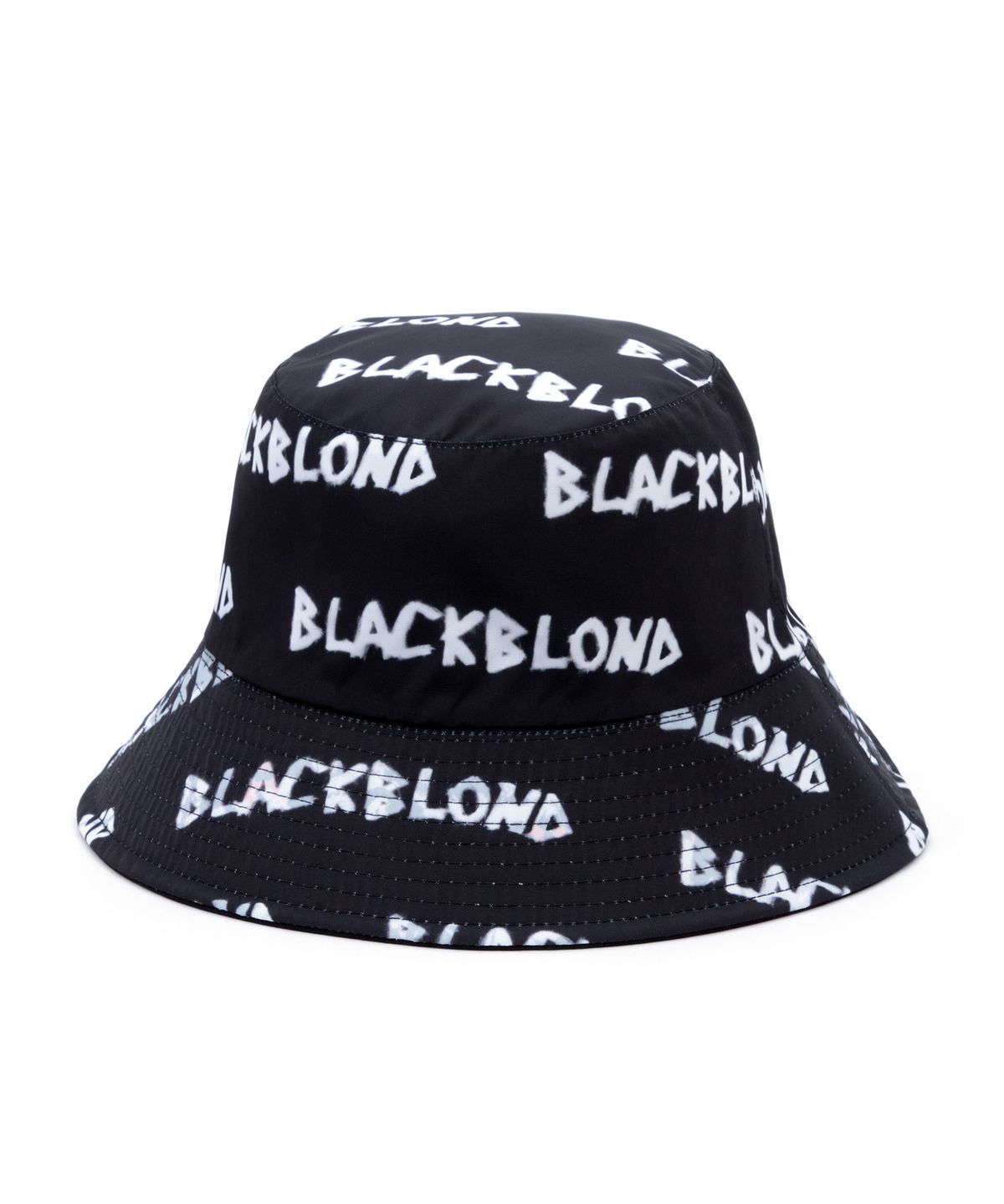 블랙블론드(BLACKBLOND) 비비디 그래피티 로고 리버시블 플레이트 버킷 햇 (블랙)