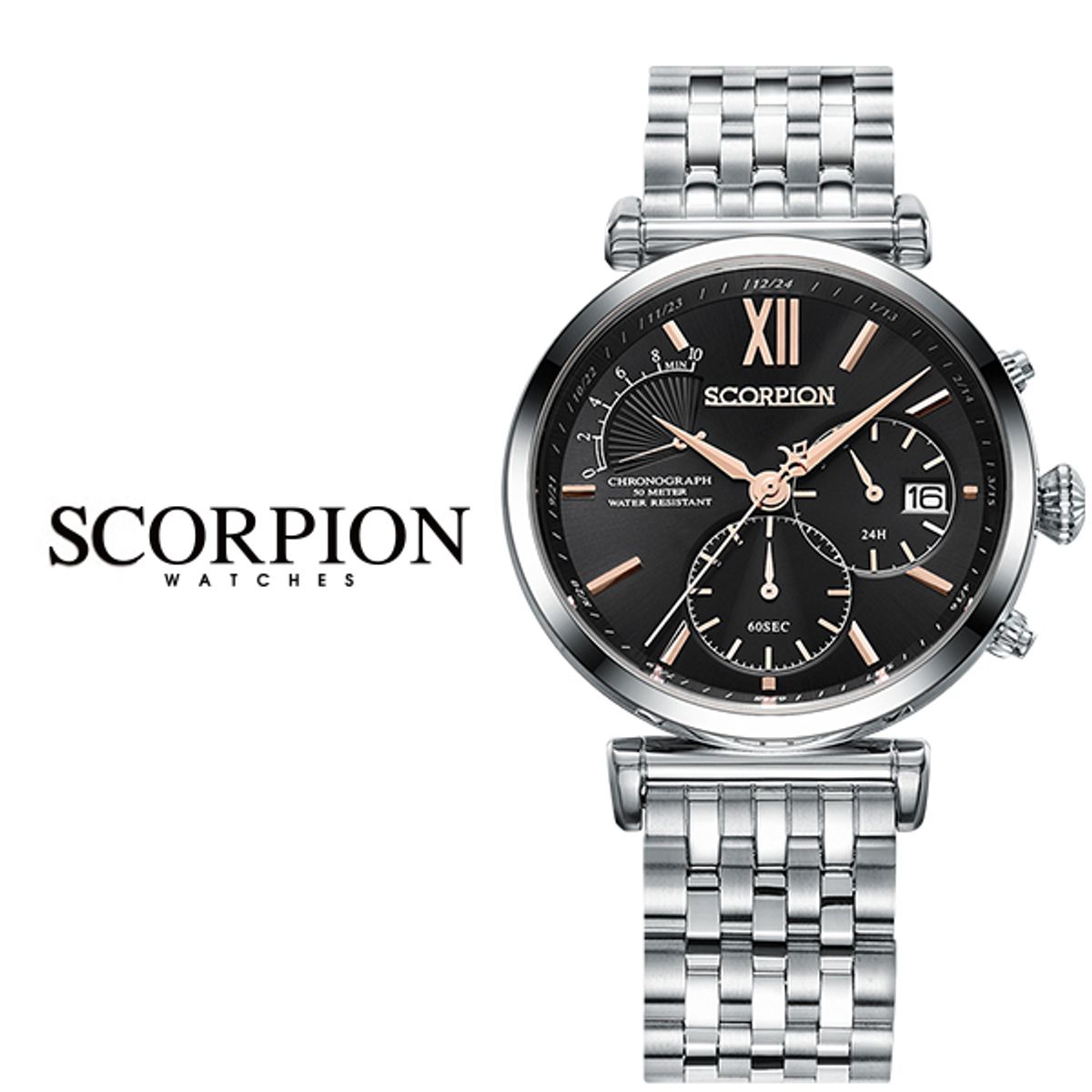 스콜피온(SCORPION) Mafdet 남자 메탈시계 SP3361M-BKR