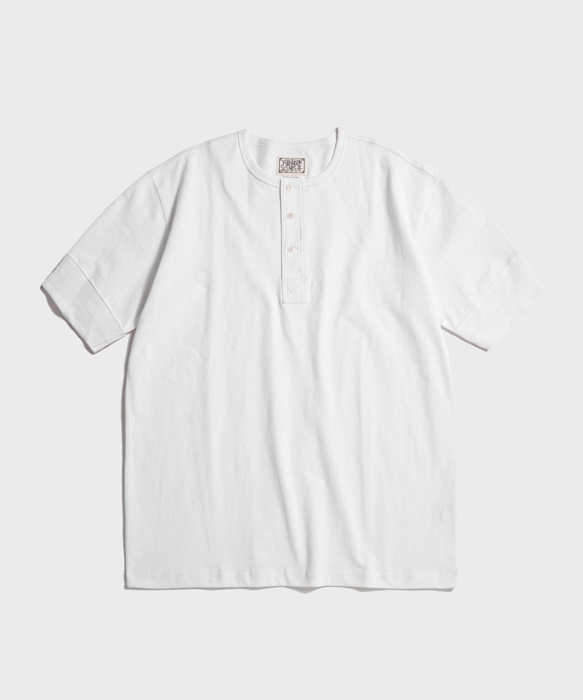 브론슨(BRONSON) Vintage Short Sleeve Henley Tee White
