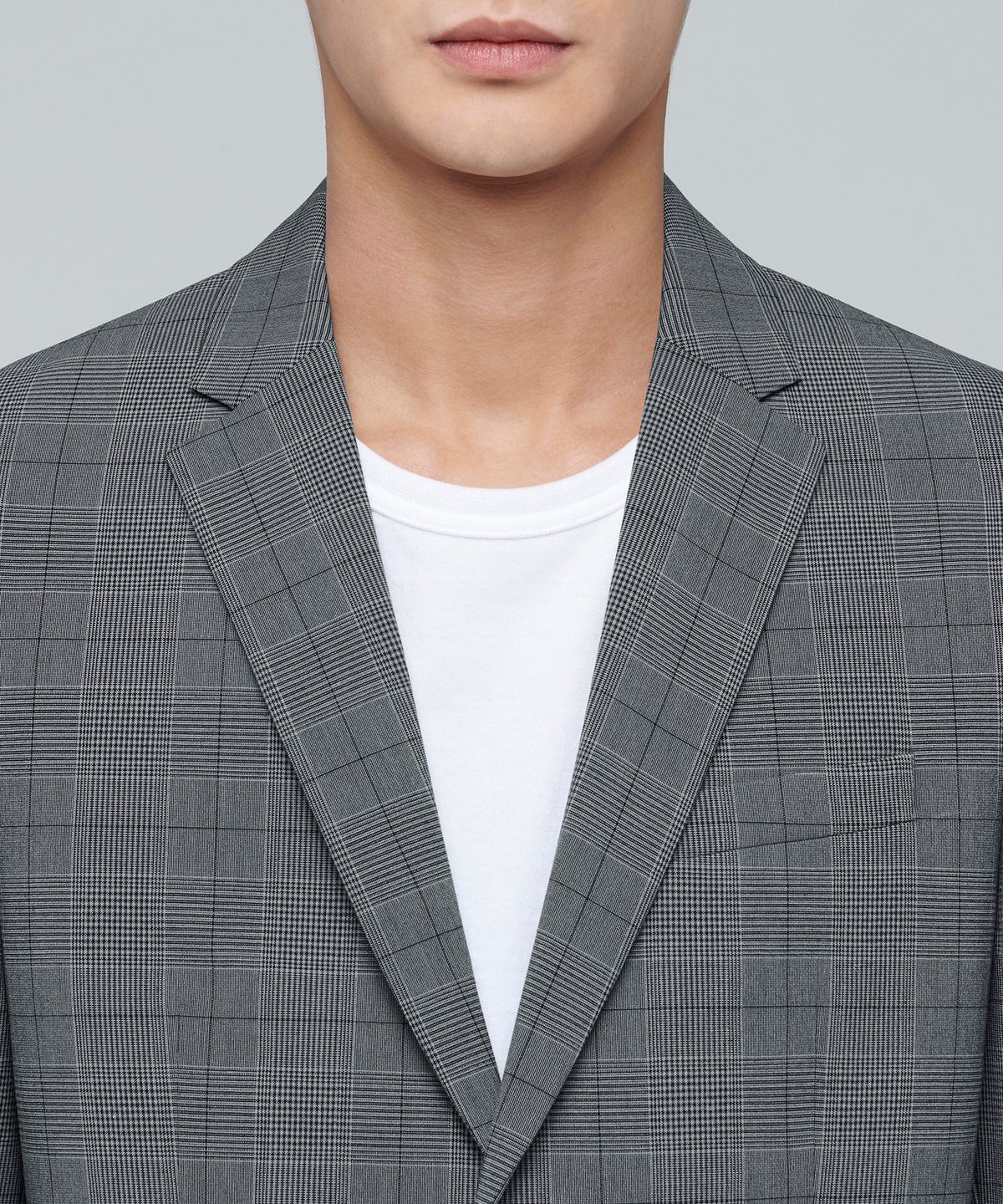 무신사 스탠다드(MUSINSA STANDARD) 글렌 체크 베이식 블레이저 [미디엄 그레이]