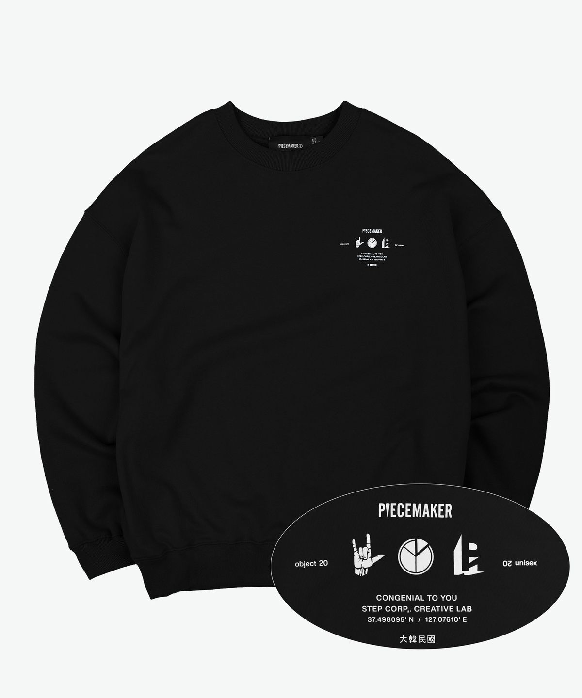 피스메이커(PIECE MAKER) PM ICON SWEAT SHIRTS (BLACK)