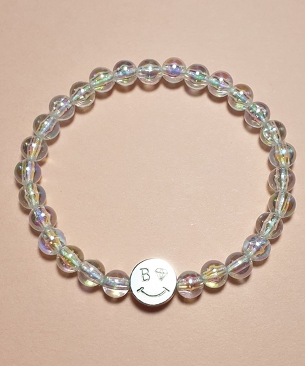 봉보(BONBEAU) Smile Acrylic beads bracelet 스마일 투명 아크릴 비즈팔찌 3color