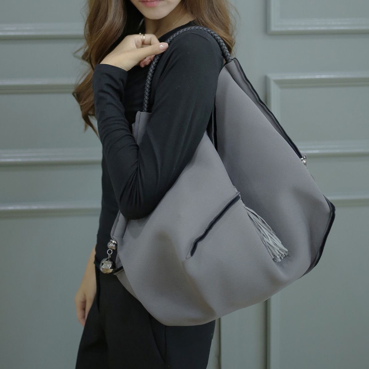 수인(SUIN) 그레이쌈지테슬빅백