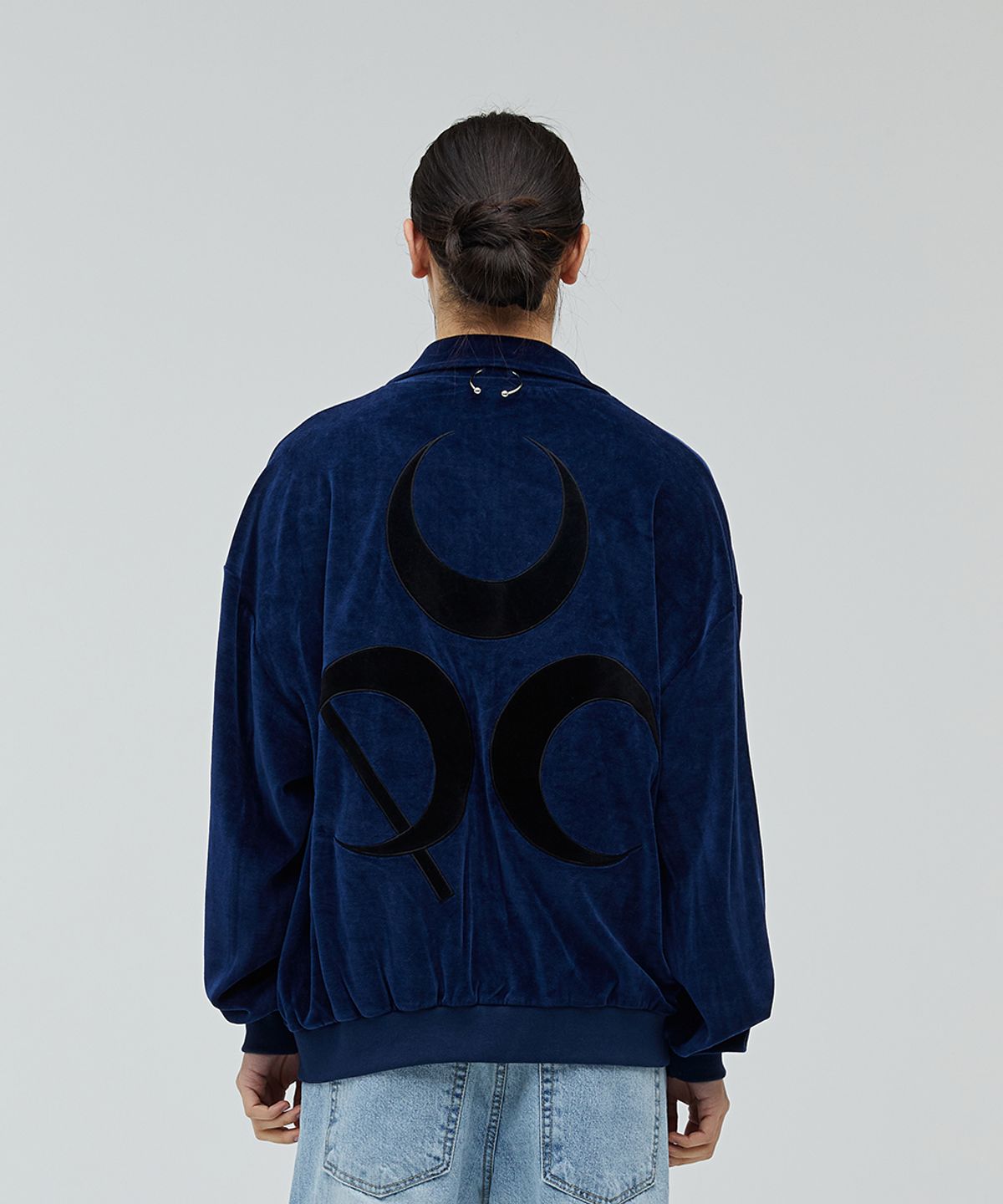 디오스피스(DAUSPICE) Signature Velour Zip-Up Midnight Blue