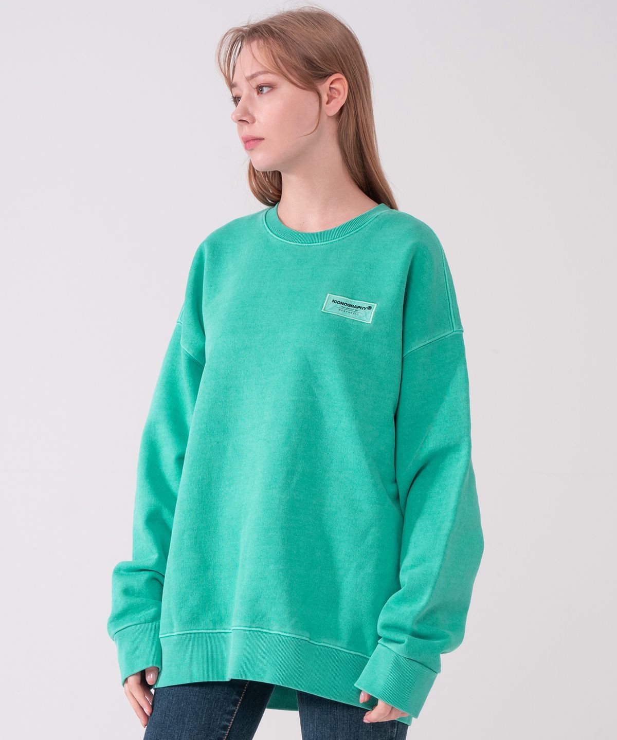 아이코노그라피(ICONOGRAPHY) PIGMENT HEAVY COTTON  LABEL ART NEGN