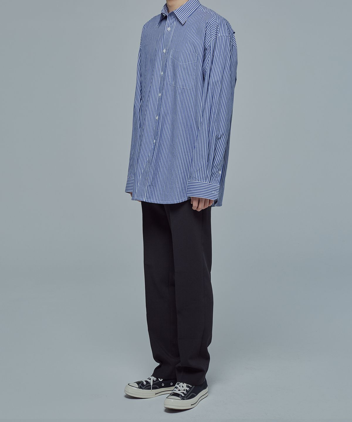 버튼서울(BUTTON SEOUL) 롱 와이드 슬랙스 (블랙)