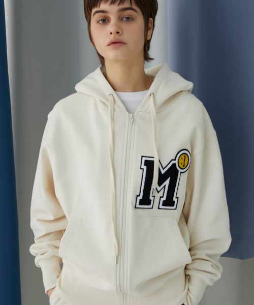 MUSINSA | MSKN2ND SMILE M PATCH ZIP-UP HOODIE IVORY