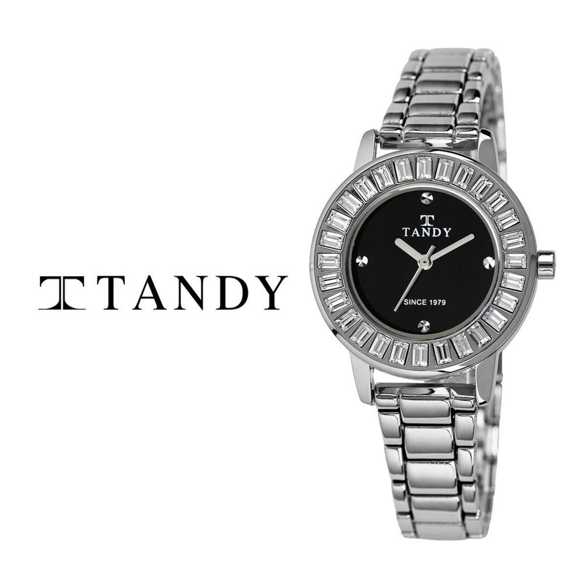 탠디(TANDY) 럭셔리 여성용 쥬얼워치(스와로브스키 식입) T-4034 블랙