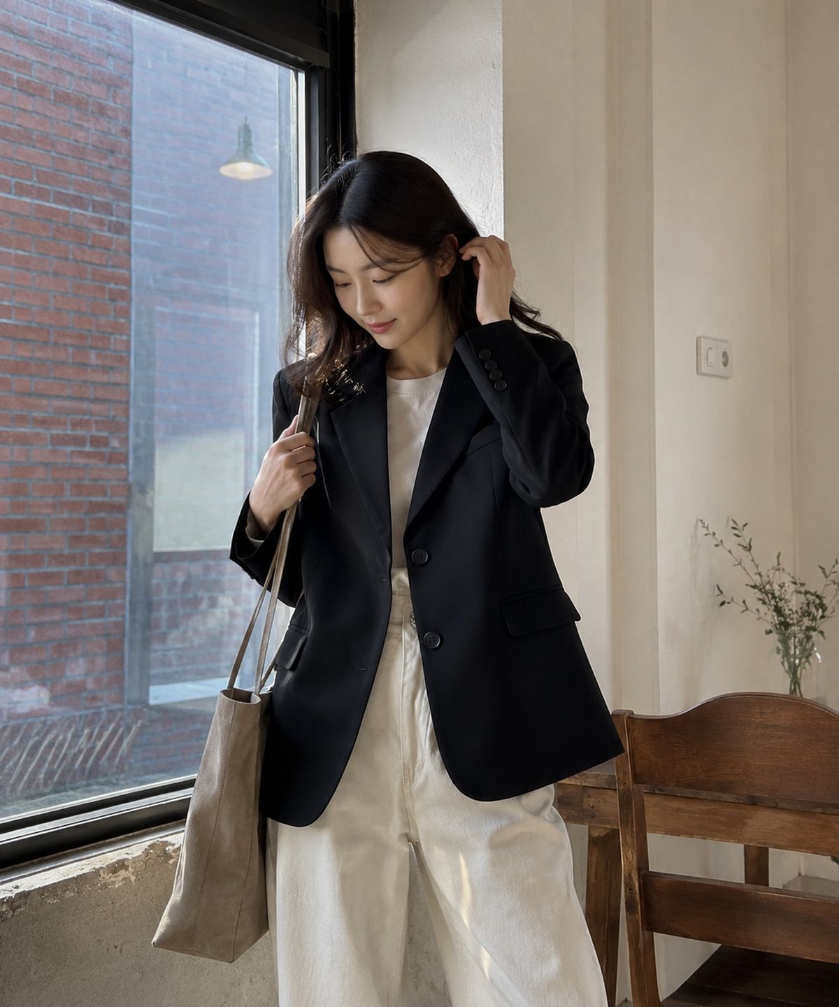 콜릿(KOLEAT) WOMEN 오버핏 블레이저 [블랙]