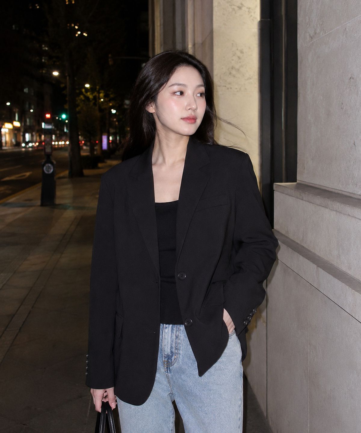 콜릿(KOLEAT) WOMEN 오버핏 블레이저 [블랙]